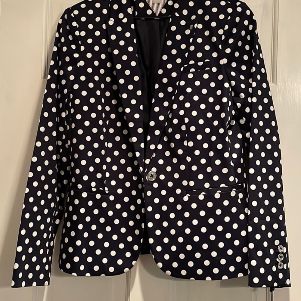Tommy Hilfiger Black and White Polka Dot Blazer